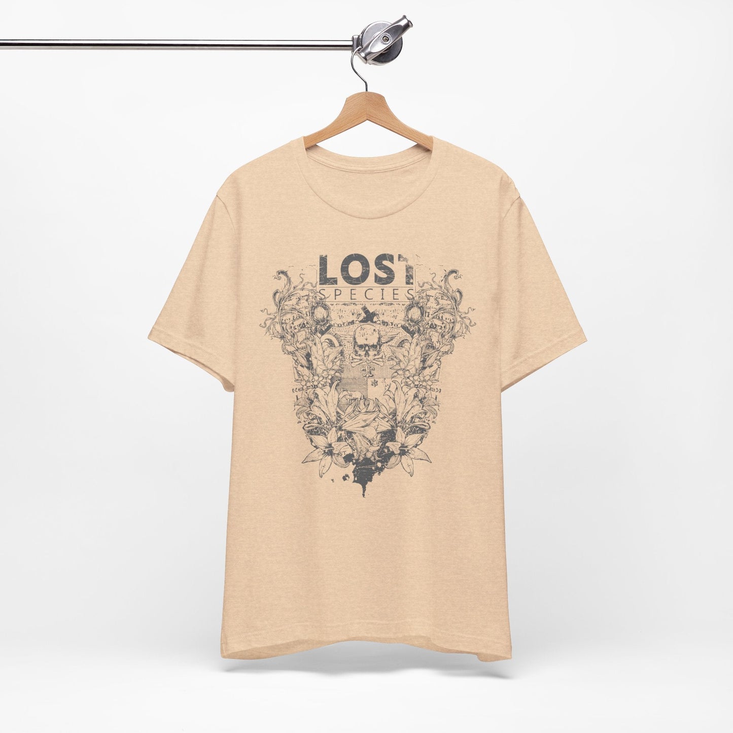 Lost Species Tee Floral Wildlife Illustration Rock Band T-Shirt A-7