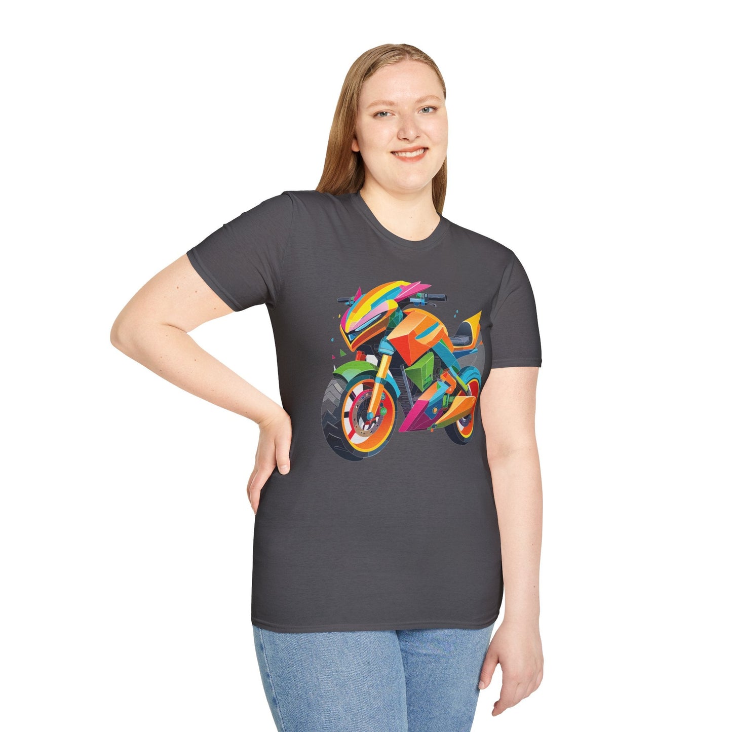 Unisex Bike T Shirt Moto Shirt MTB T Shirt With Art Design Softstyle Cotton Tee For Enthusiasts