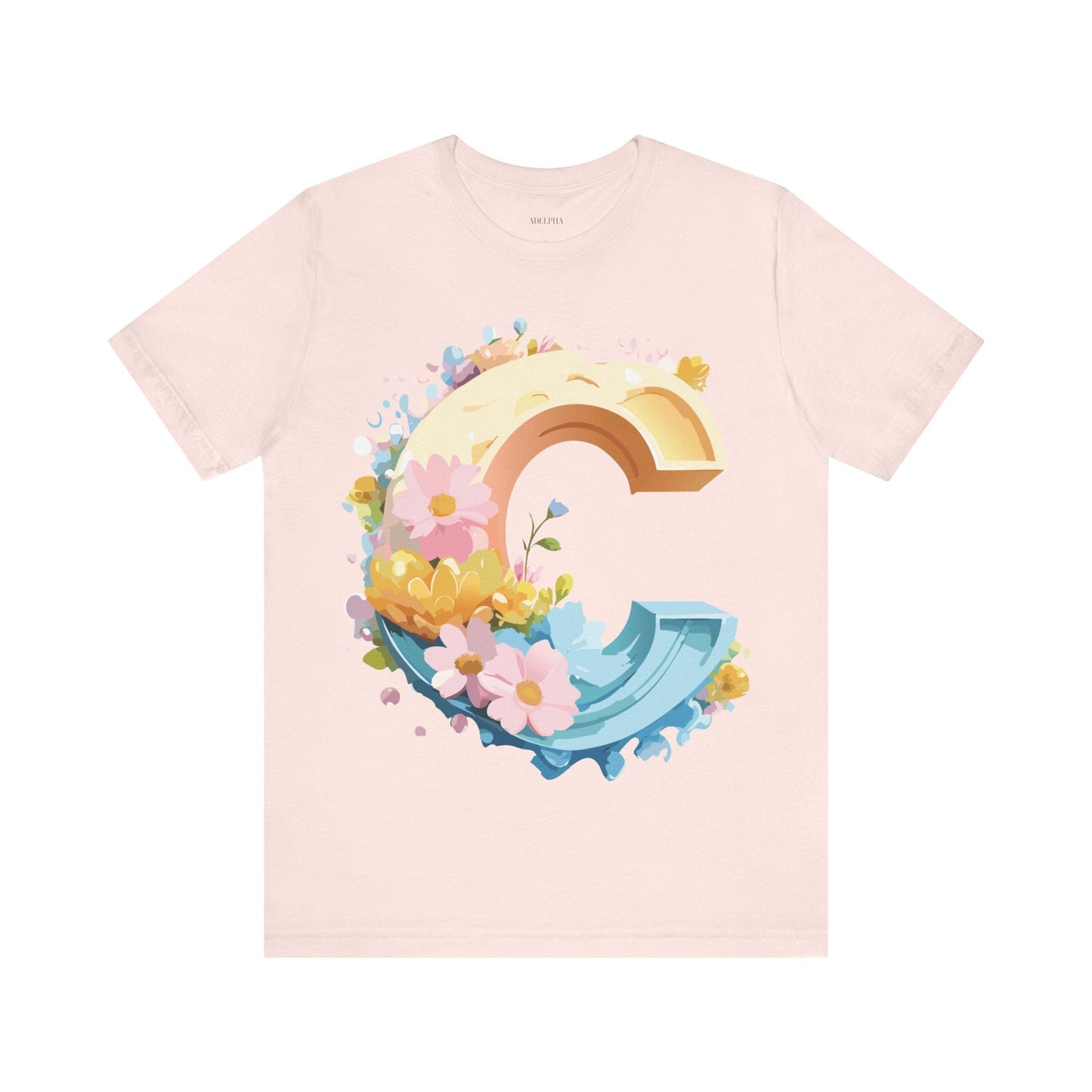 Letter C Shirt Unisex Graphic Tee By Adelpha With Vintage Inspired Artwork Design Premium Edition