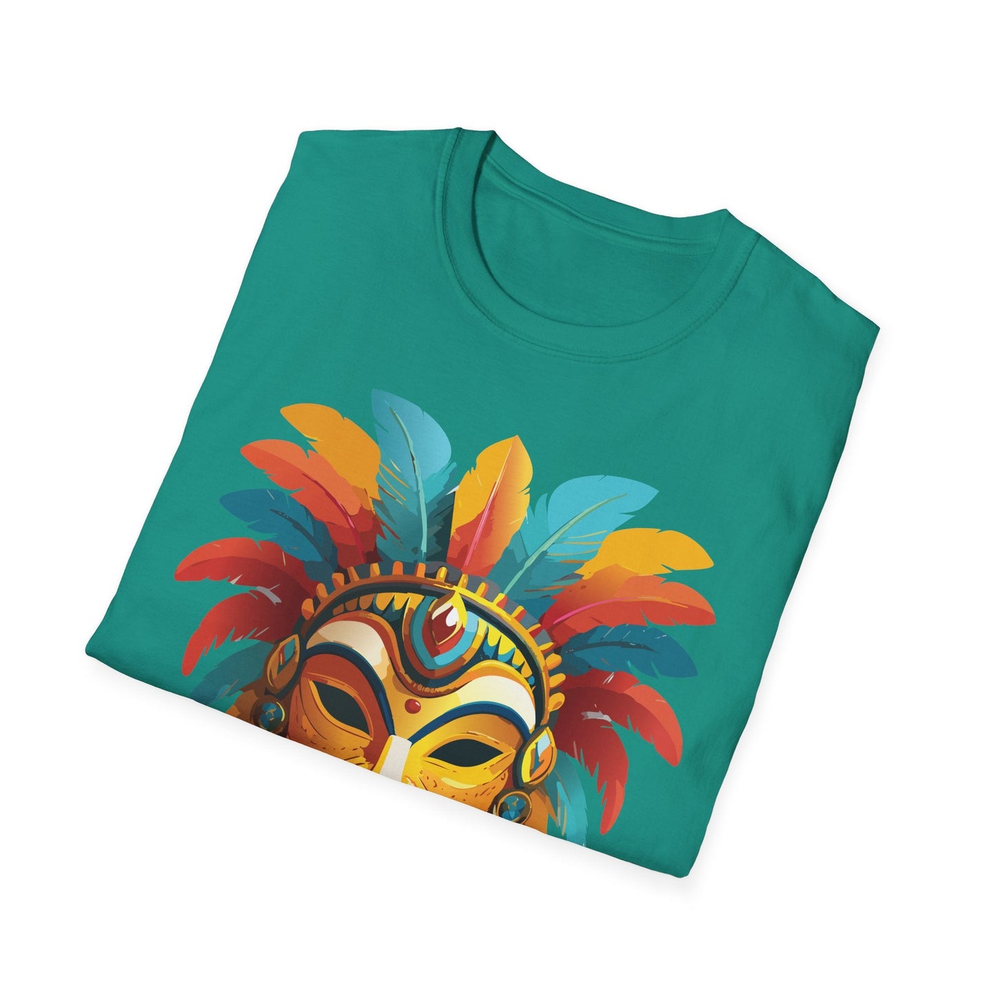 Mask Tee Shirt Unisex Masquerade Design Gildan Softstyle 100 Percent Cotton Tee for Everyday Comfort