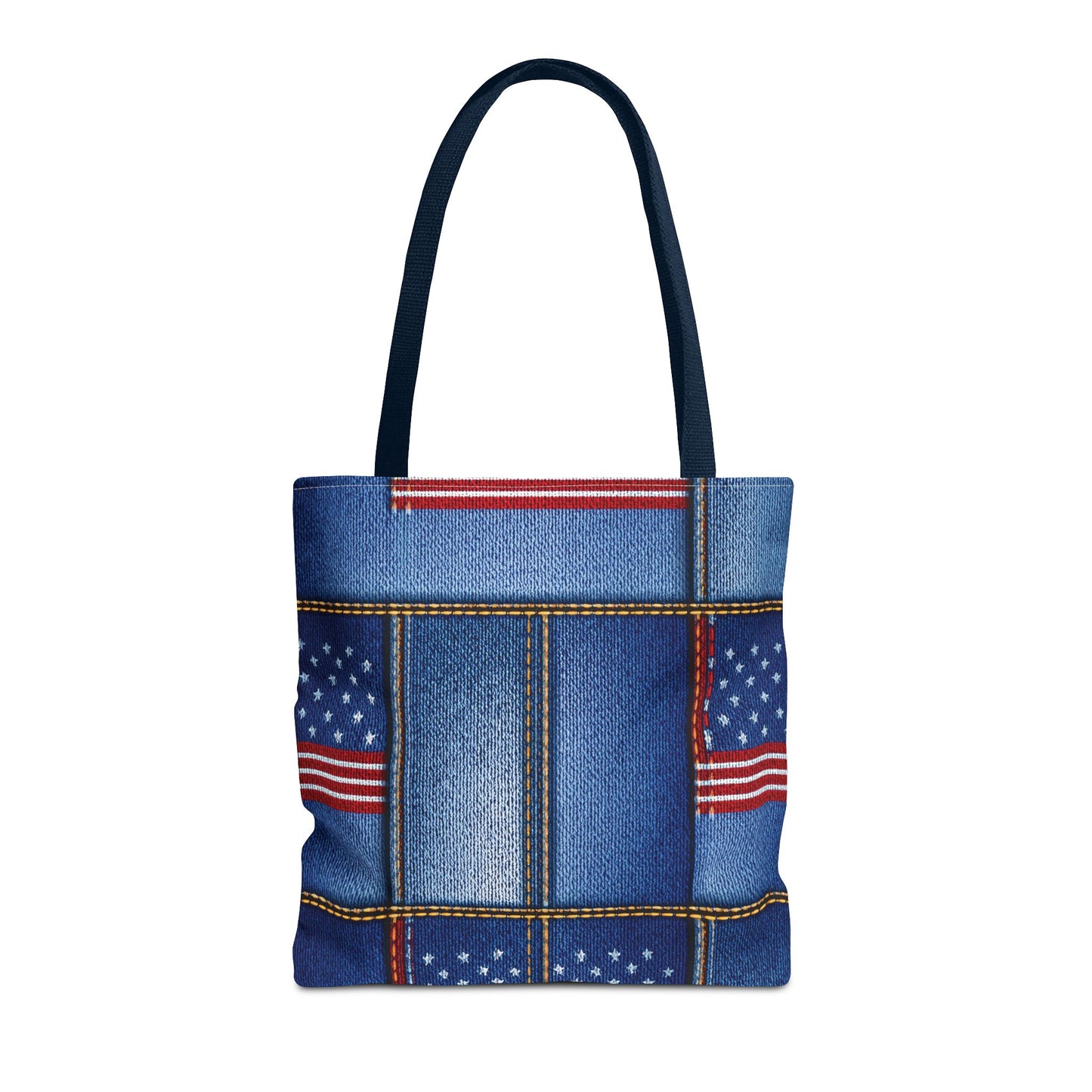 4th of July Graphic Denim Fabric Imitation Print Unisex Canvas Bag Poly Spun 3 Sizes Tote Bag 200-17
