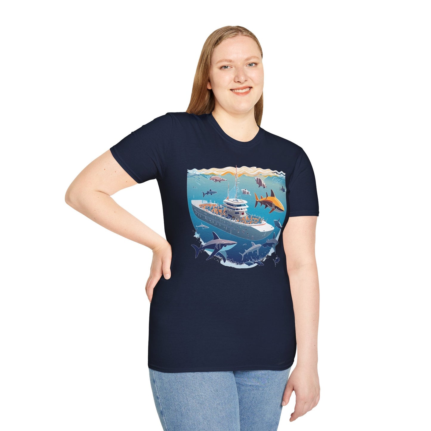 Ocean Graphic Unisex Softstyle Cotton Tee 7