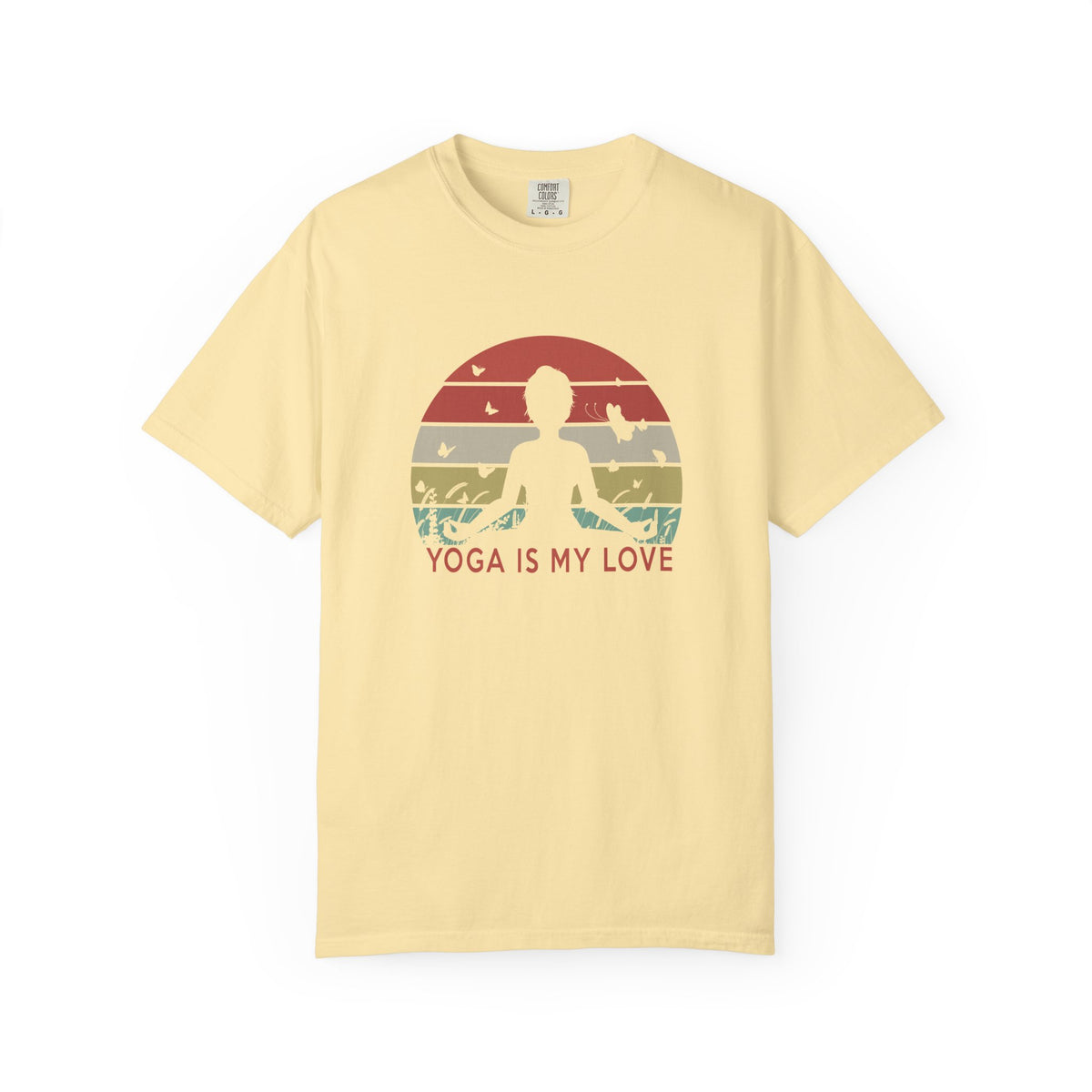 Yoga Is My Love Meditating Retro Sunset Unisex Comfort Colors Garment-Dyed Heavyweight 100 Cotton Art Design T-Shirt w190