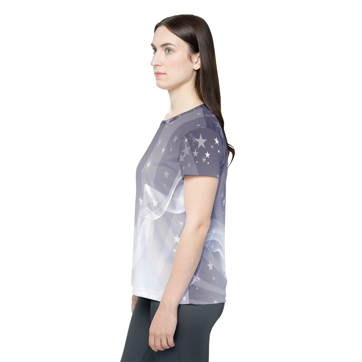 Poly Jersey Tee Shirt with abstract prints