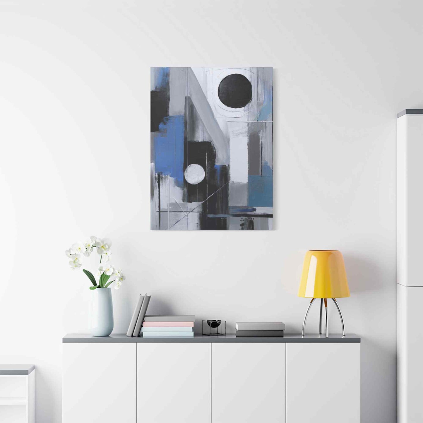 Blue Abstract Painting Print Canvas 20x24,20x30,24x30, 24x32,24x36,30x40, 32x48,36x48,40x60 Pine-Wood Inner Frame ABS-27