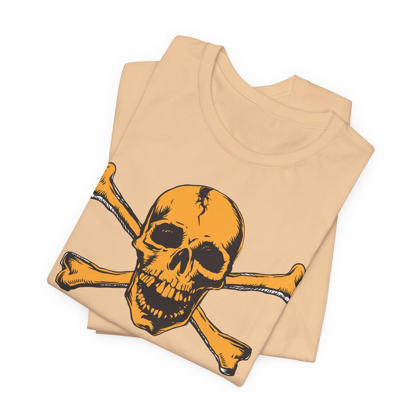 Orange Skull Graphic Design Tee, Skull Shirt, Vintage Tees, Art Design T-Shirt, Vintage Graphic Tee, Art Shirts with Skulls