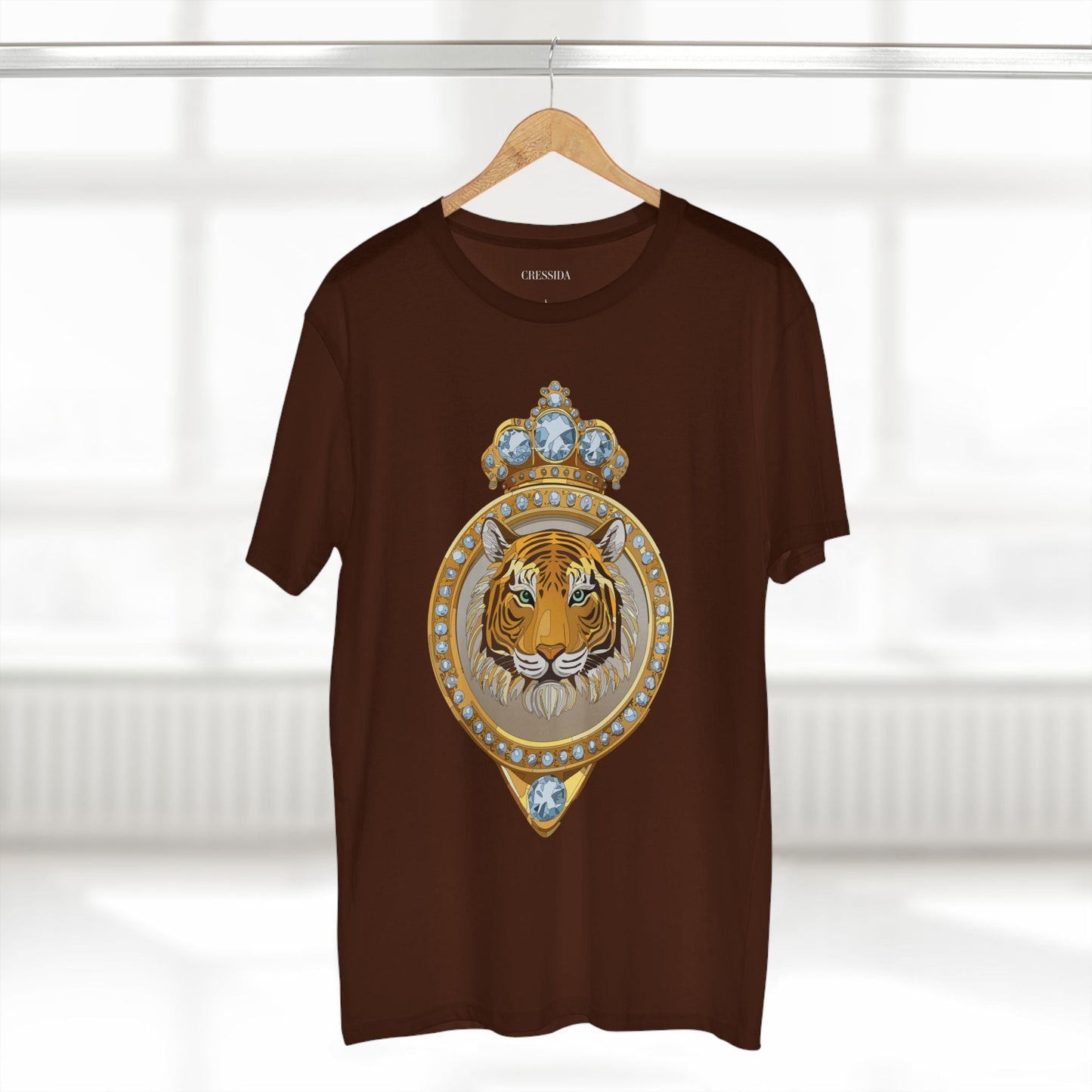 Tiger Graphic Unisex 100 Cotton Tee With Unique Animal Golden Medallion Art Design 2
