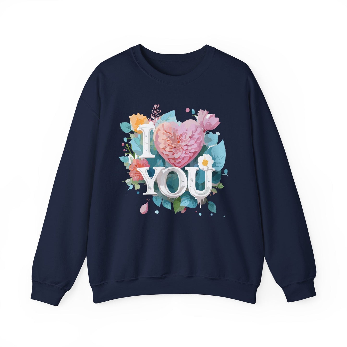 Floral Love Sweatshirt Unisex Valentines Day Gift 50 50 Cotton Polyester Crewneck