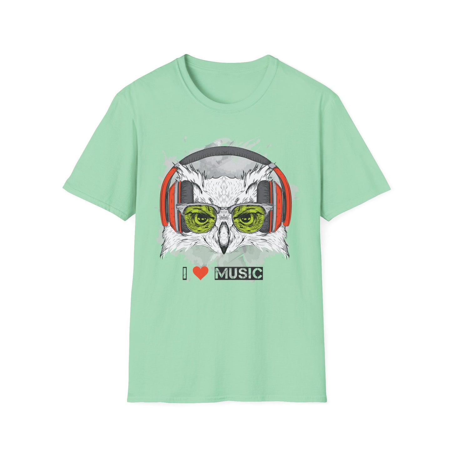 I Love Music Animals Shirt Unisex Tee With Headphones Graphic Design For Music Lovers