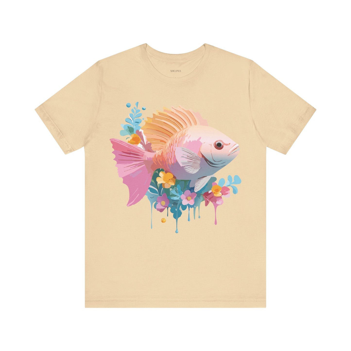 Adelpha Fish Shirt Unisex Graphic Tee With Vintage Inspired Artwork Short Sleeve