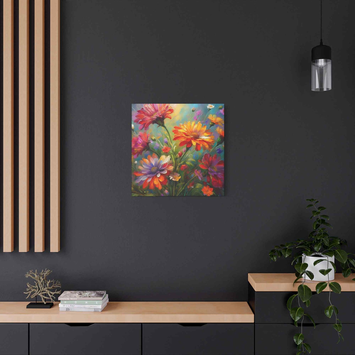 Flowers Print Canvas, Floral Oil Paint Print 20x20, 24x24, 30x30, 32x32, 36x36, Floral Art Design Print Non-Frame MC-13
