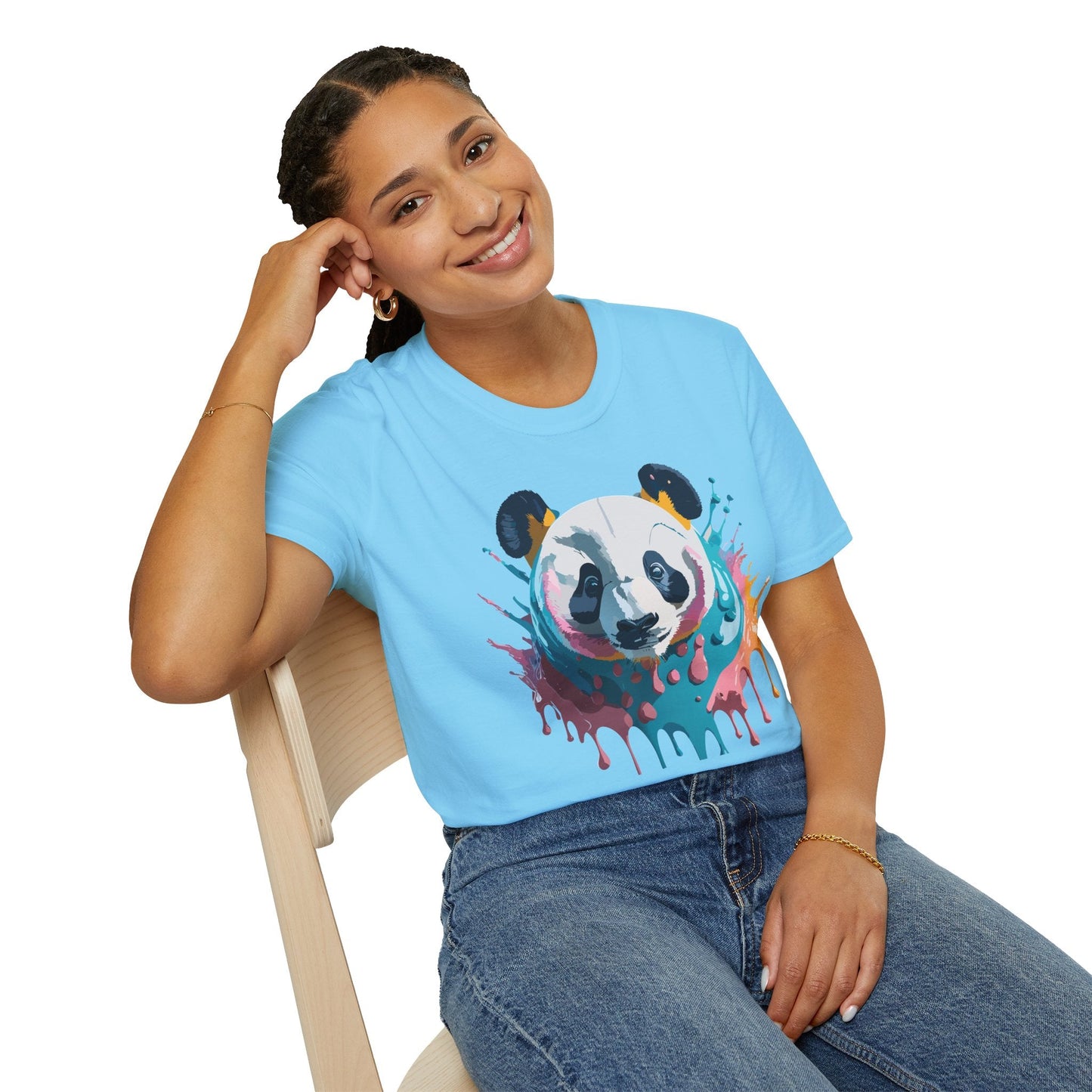 Panda Shirt Unisex T Shirt Gildan Softstyle 64000 Panda Graphic Animal Tee 100 Percent Cotton