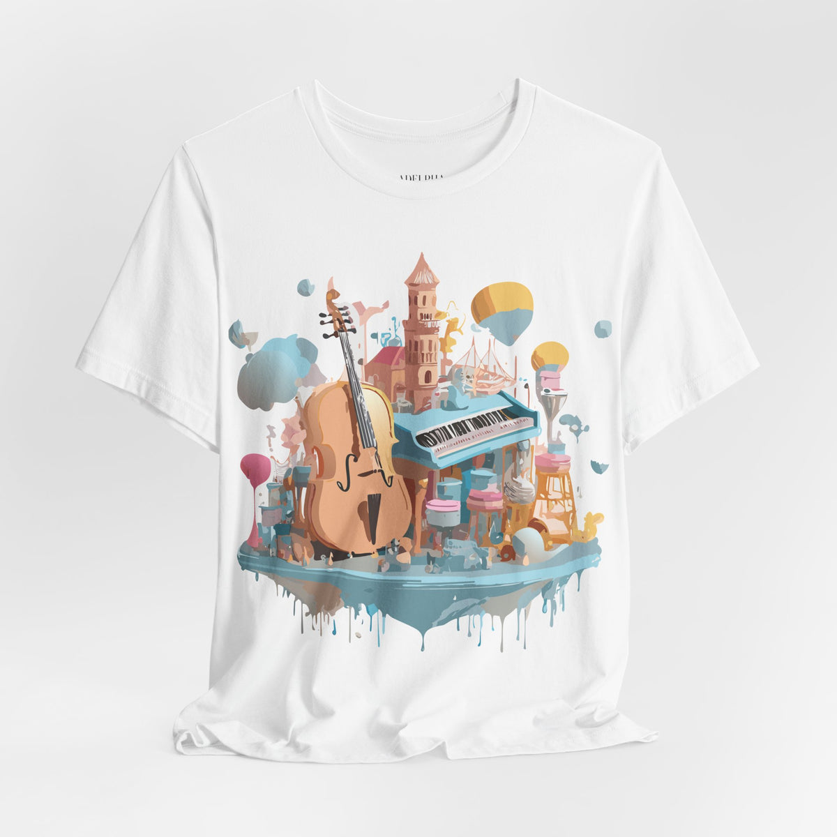 Music Graphic Unisex Cotton Bella+Canvas Tee with Art Design n188
