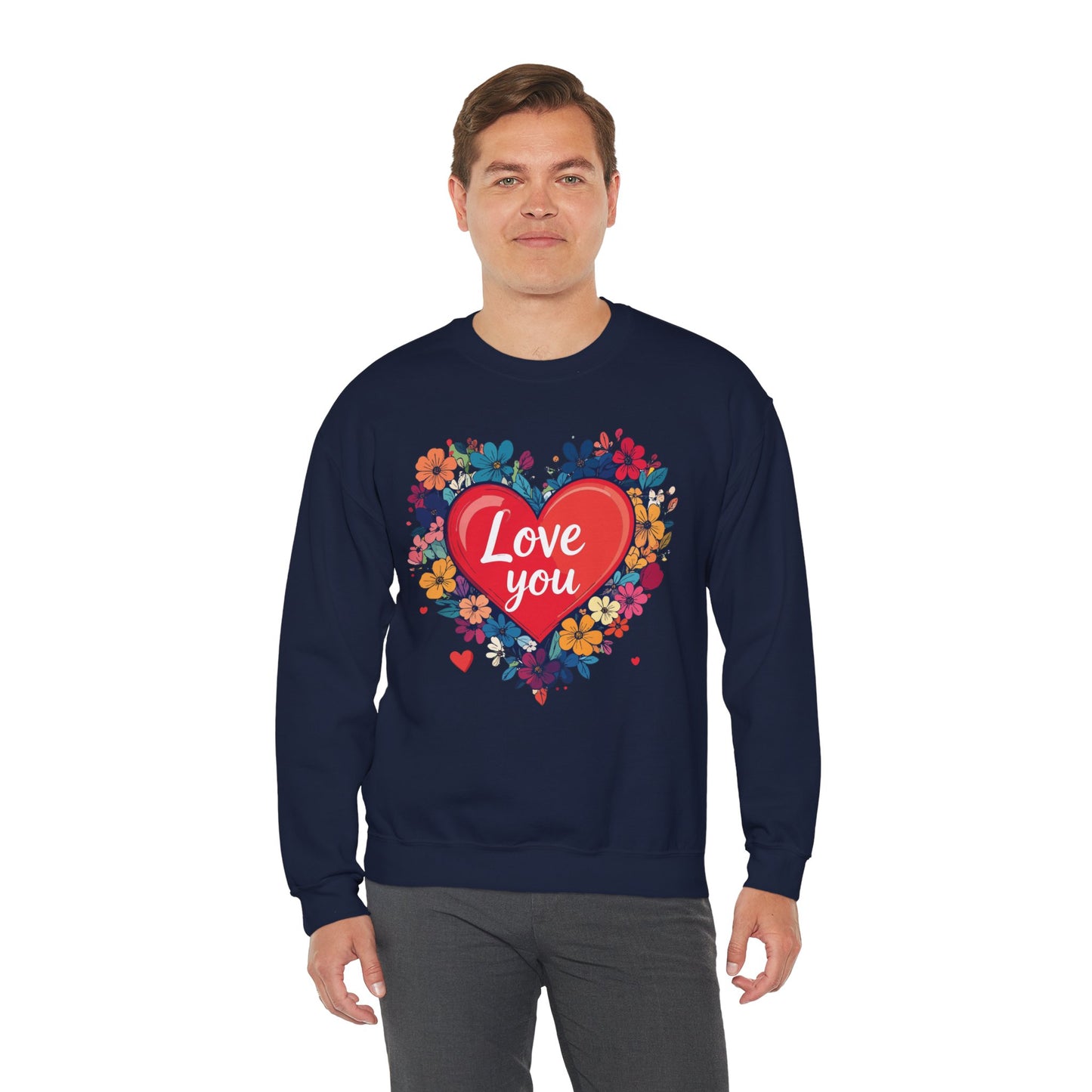 Big Heart Sweatshirt, Floral Heart Sweatshirt, Floral Love Sweatshirt, Valentine's Day Sweatshirt, Heart Floral Sweatshirt 107