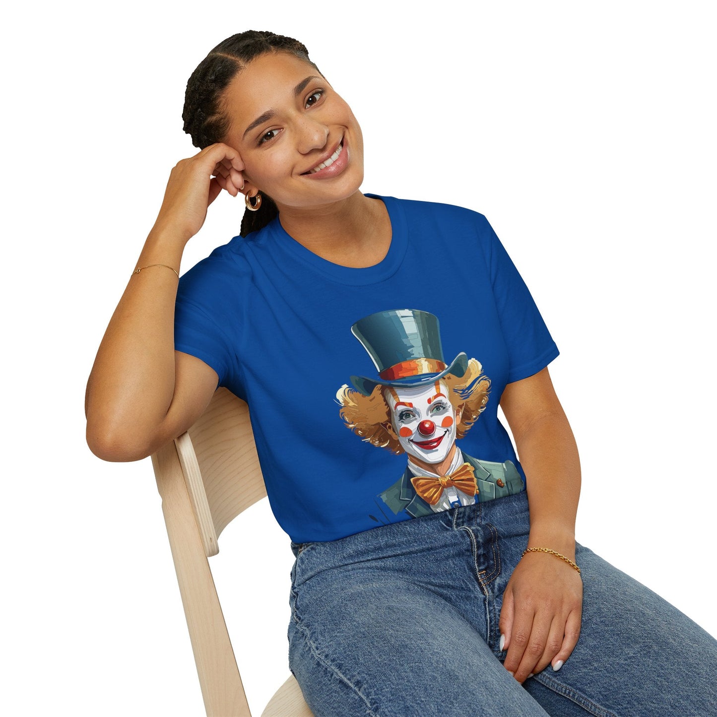 Funny Clown Shirt Unisex T Shirt Circus Style Tee With Scary Man Artwork Gildan 64000