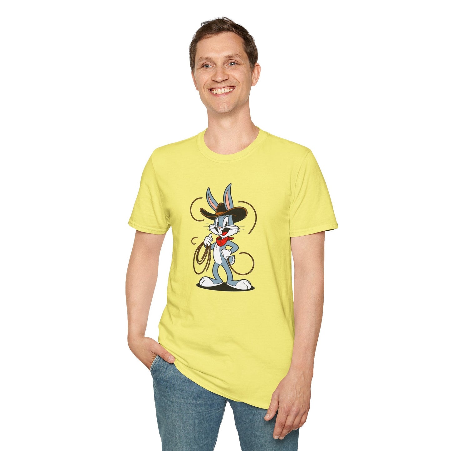 Bugs Bunny T Shirt Unisex Gildan Softstyle 64000 Cartoon Animation Tee With Art Design Artwork