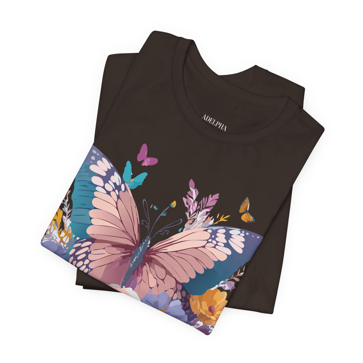 Butterfly Graphic Unisex Cotton Bella+Canvas Tee with Art Design n43