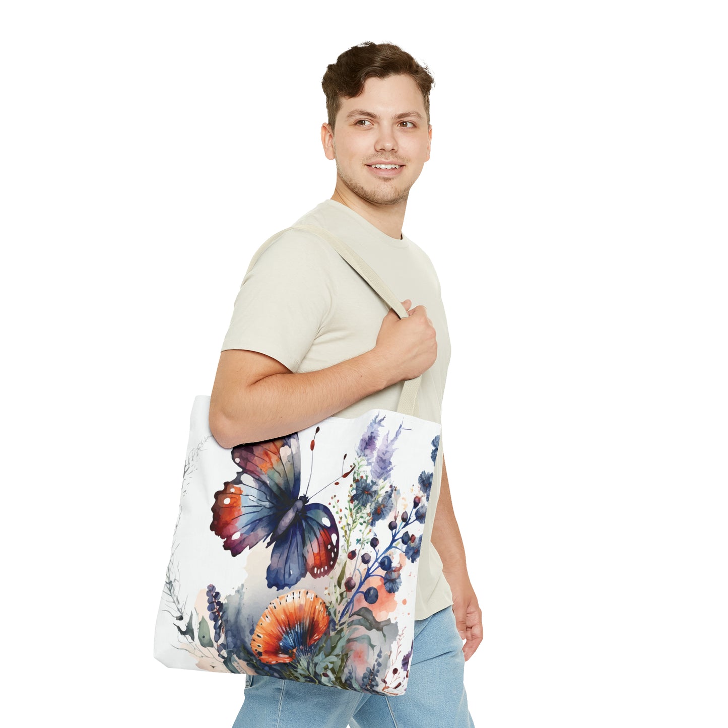 Canvas Bag with Butterfly Prints