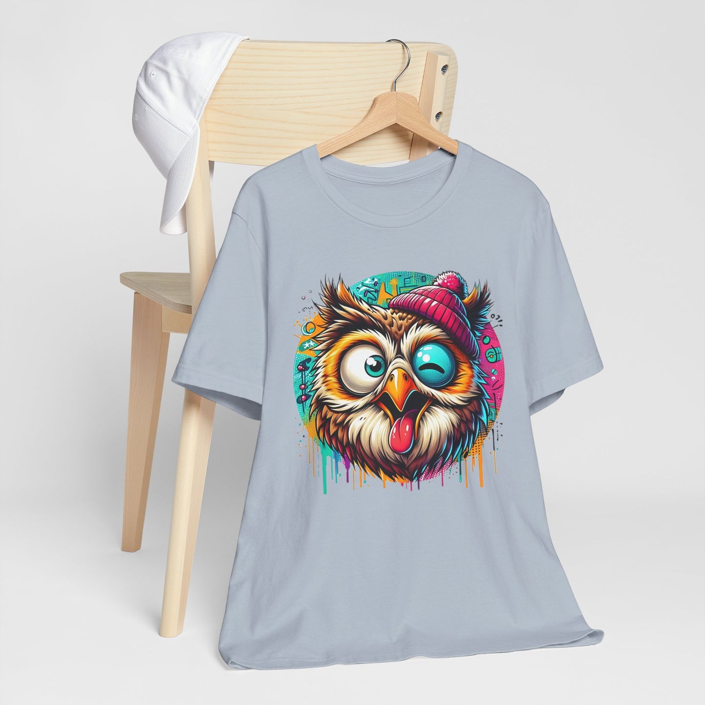 Colorful Owl Graphic Tee, Fun Owl Shirt, Funny Bird Shirt, Cute Cartoon Tees, Animal T-Shirt, Animal Tees, Art Design T-Shirt