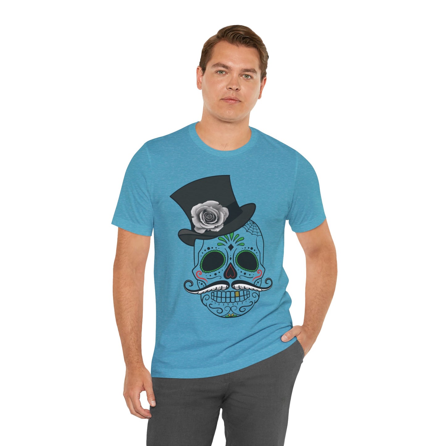 Unisex-T-Shirt aus Baumwolle mit Totenkopf