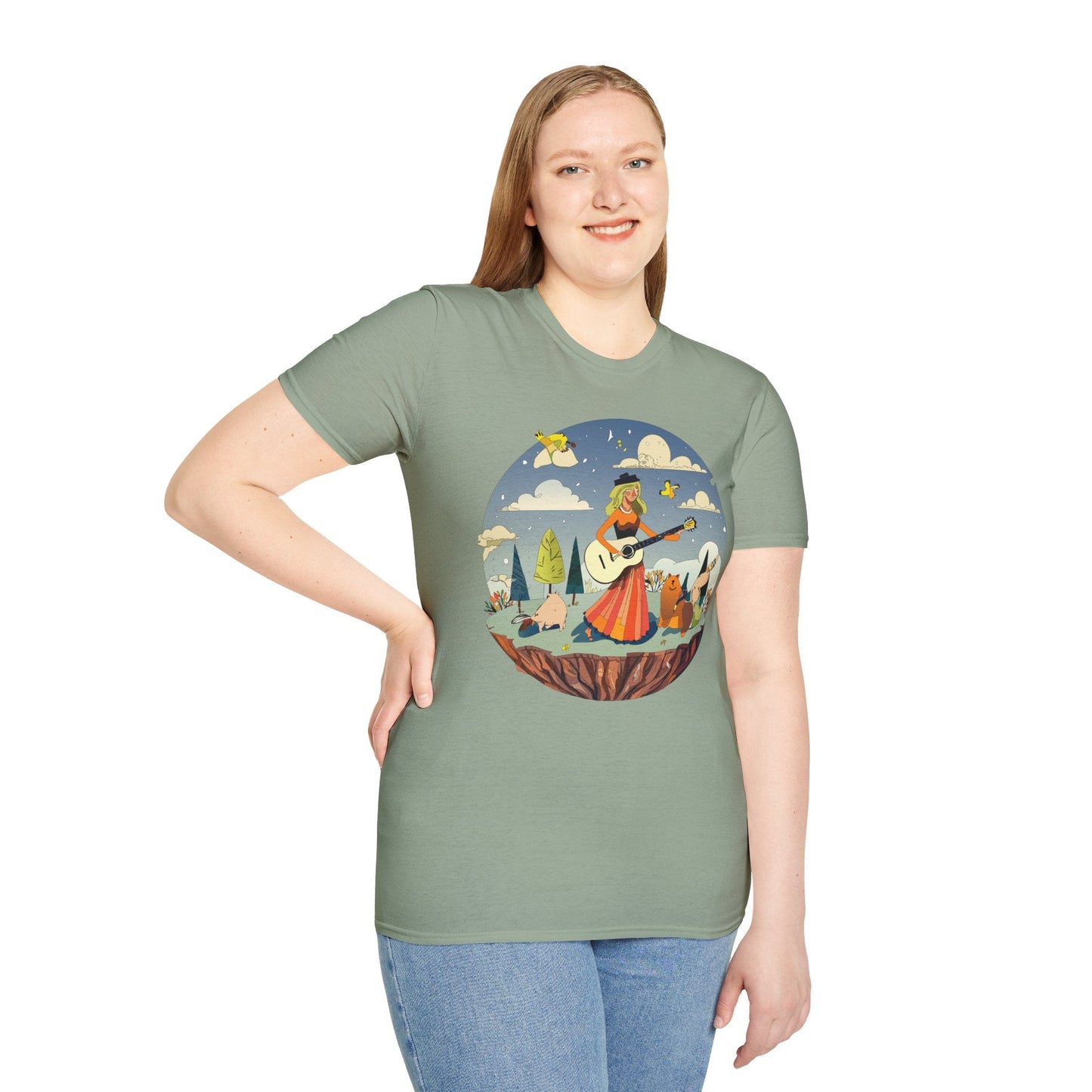 Womens Graphic T Shirt Art Design Tee Unisex SoftStyle Gildan 64000 100 Percent Cotton