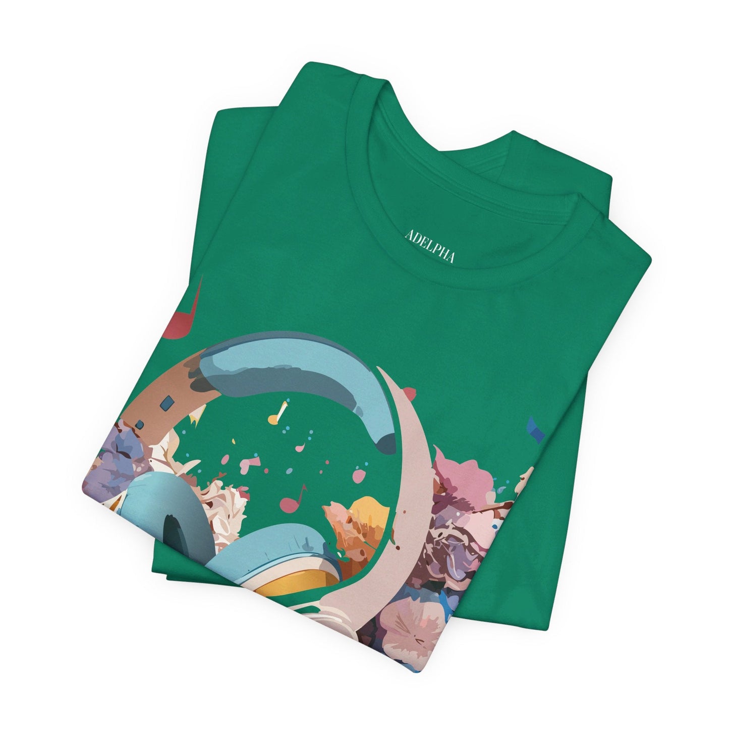 Music Graphic Unisex 100 Cotton Vintage Art with Musical Elements Tee 1