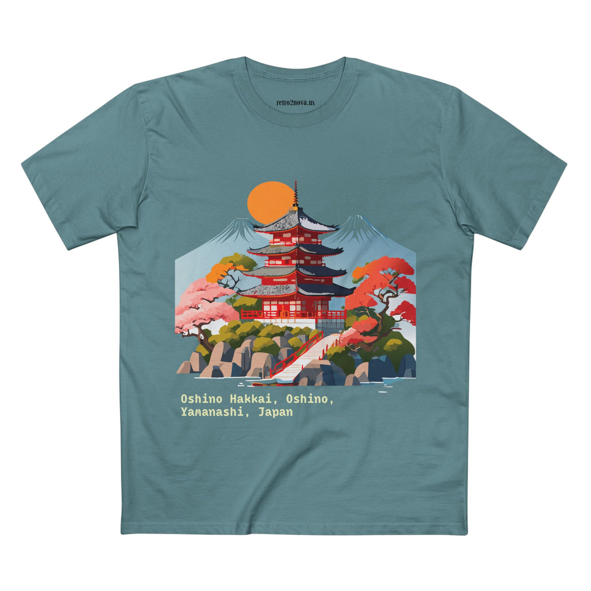 Japanese Pagoda Illustration Tee | Oshino Hakkai, Yamanashi, Japan