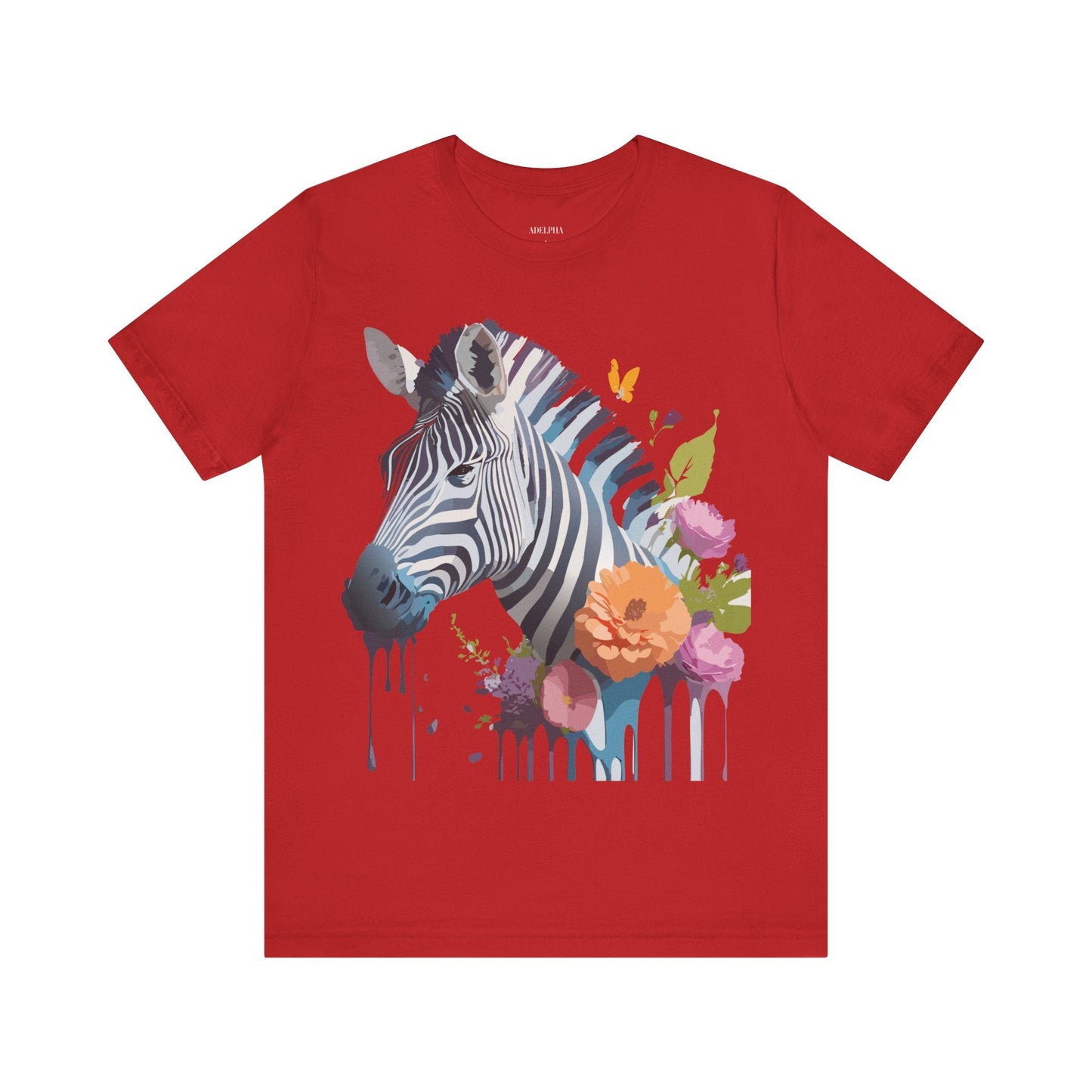 Unisex Zebra Graphic Tee Featuring Adelpha Artwork Vintage Inspired Short Sleeve Shirt