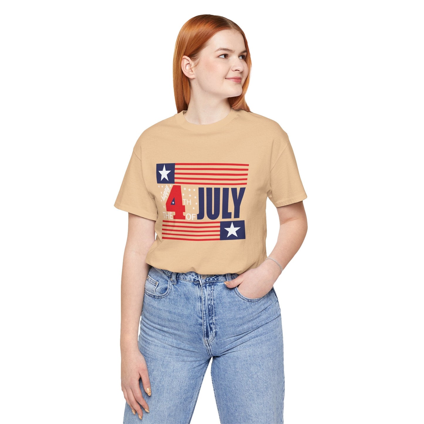 4th of July Flag Independence Day Graphic Unisex Cotton T-Shirt 014