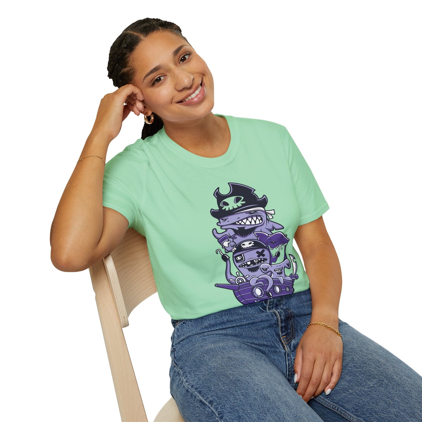 Cartoon T Shirt Animation Tee Unisex Softstyle 64000 100 Percent Ring Spun Cotton Funny Graphic Tee