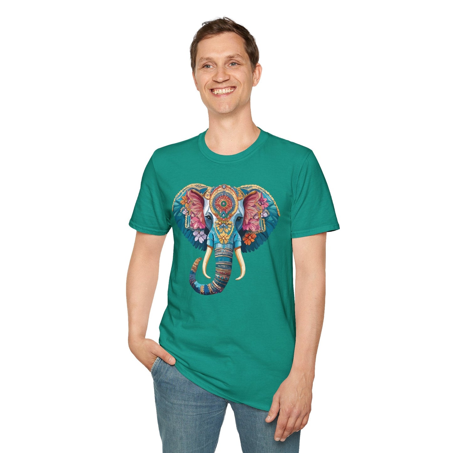Unisex Elephant Graphic T Shirt Cartoon Elephant Tee Gildan Softstyle 64000 Premium Cotton
