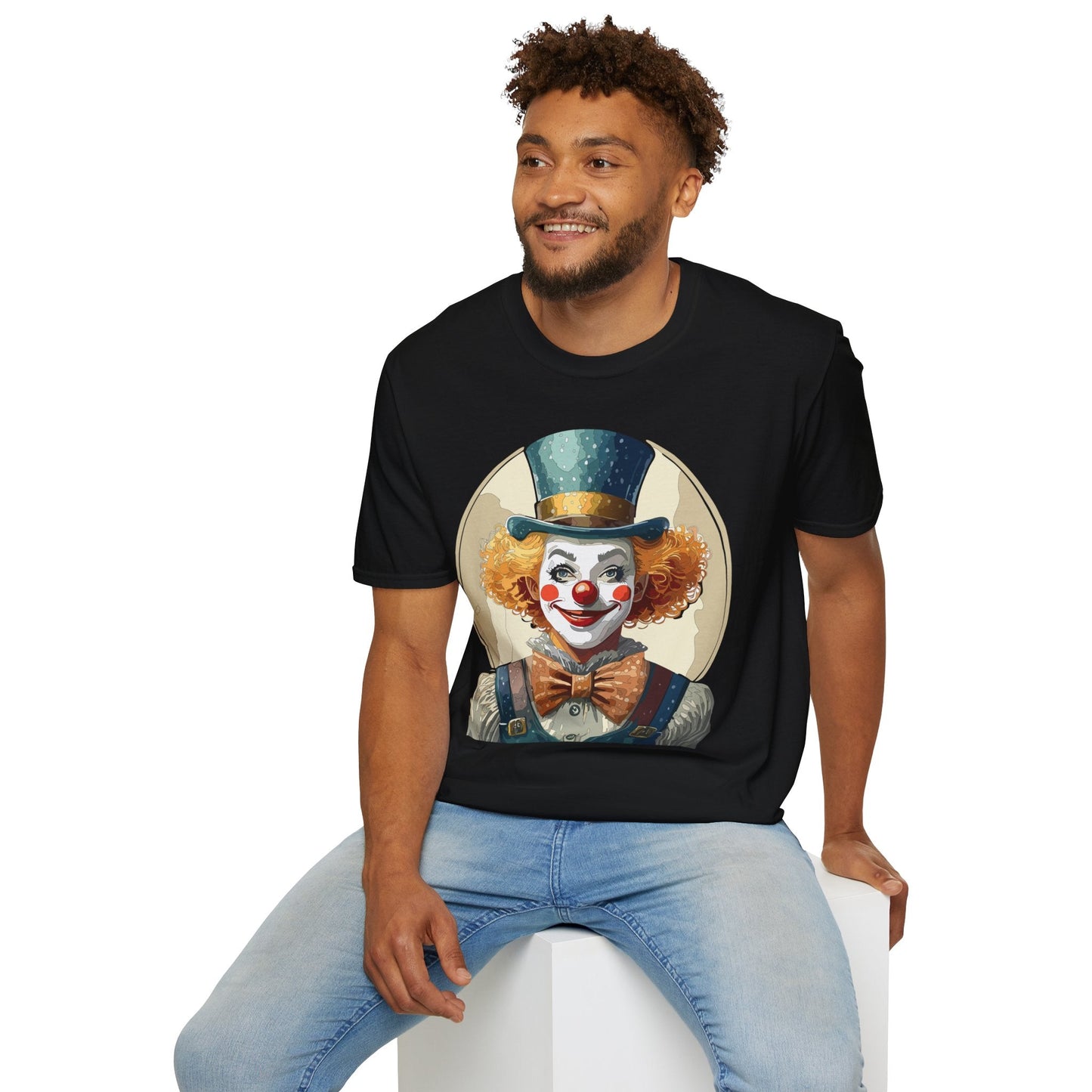 Clown Shirt Unisex T Shirt With Clown Circus Theme Funny Man Shirt Gildan Softstyle 64000