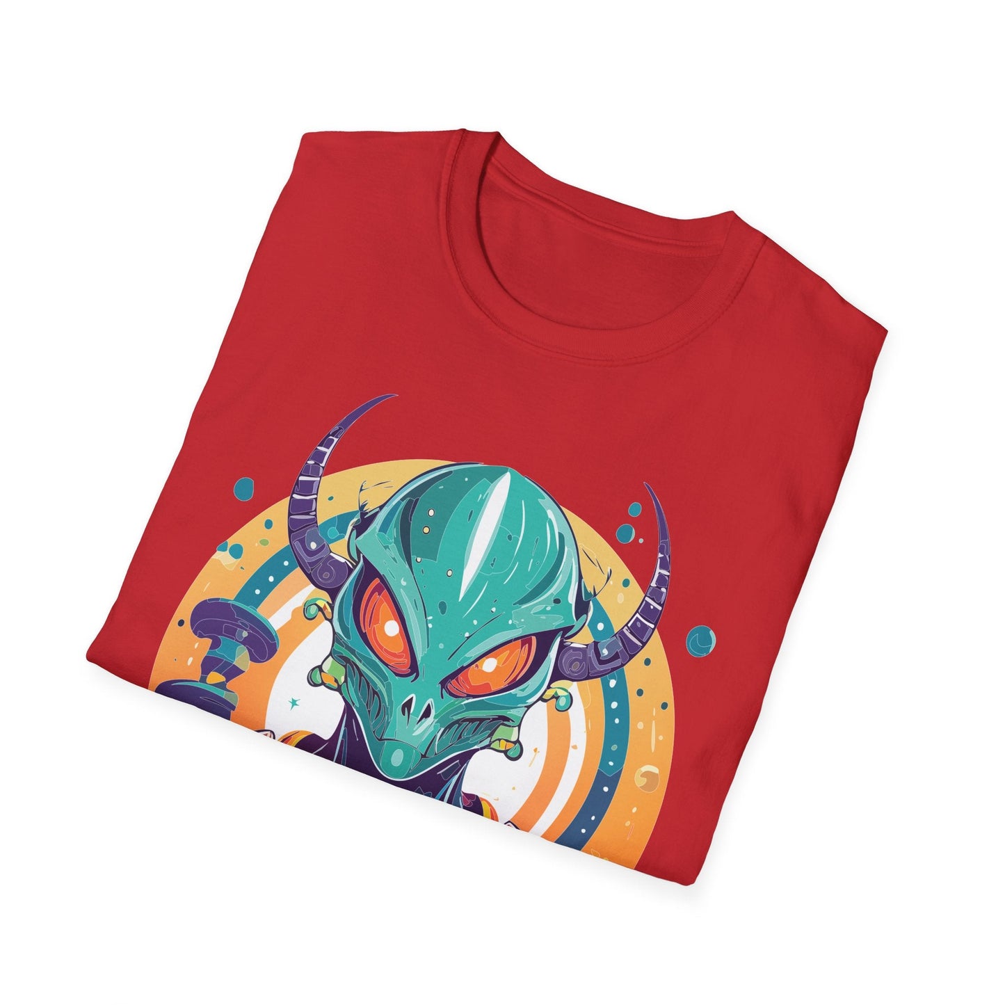 Alien Graphic Unisex Cotton Softstyle UFO Artwork Tee 14