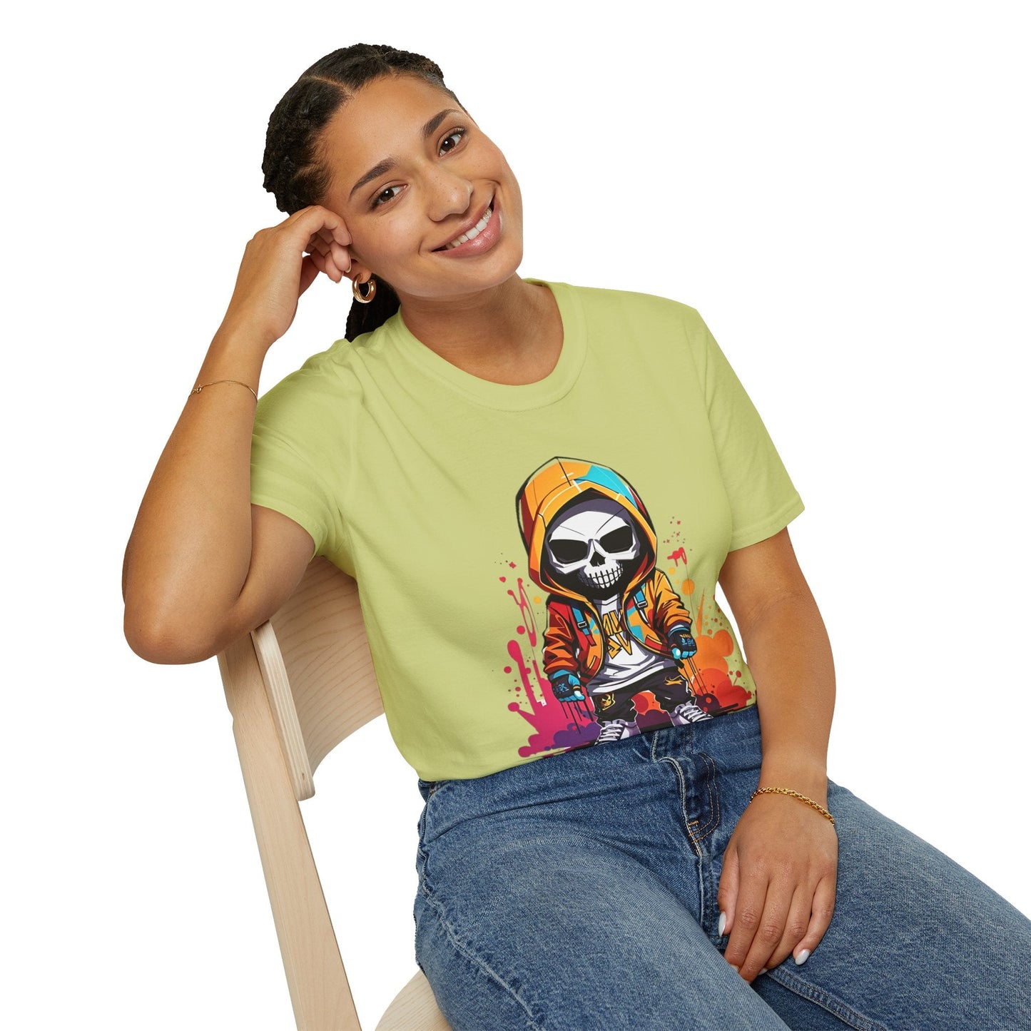 Skull Shirt Unisex Skeleton Graphic Tee Gildan Softstyle 64000 100 Percent Cotton
