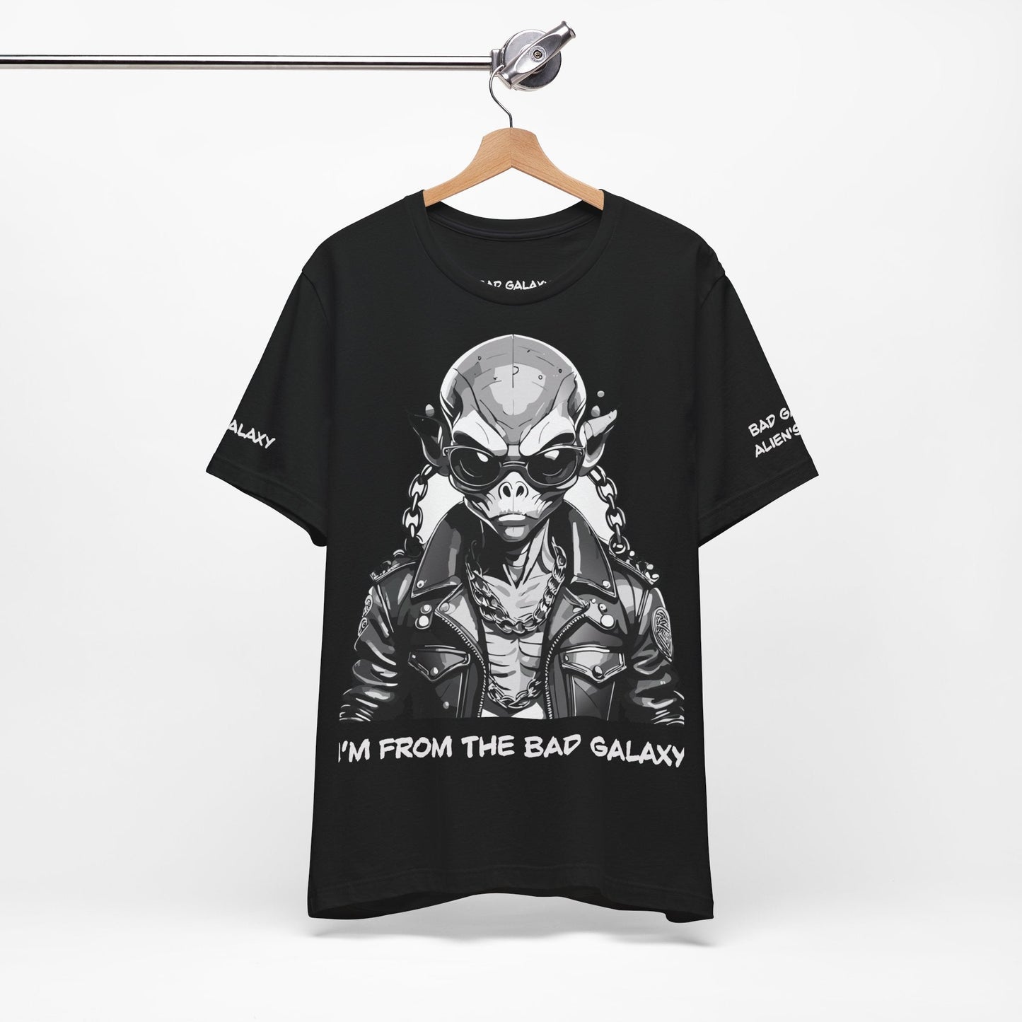 Graphic Cotton T Shirt Unisex Short Sleeve Alien Artwork By Bad Galaxy Premium Everyday Wear