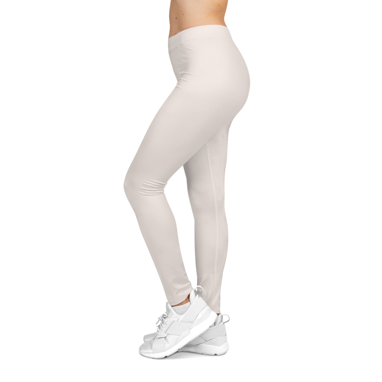 Seashell Cream Color Women's Poly-Span Casual Leggings XS-2XL