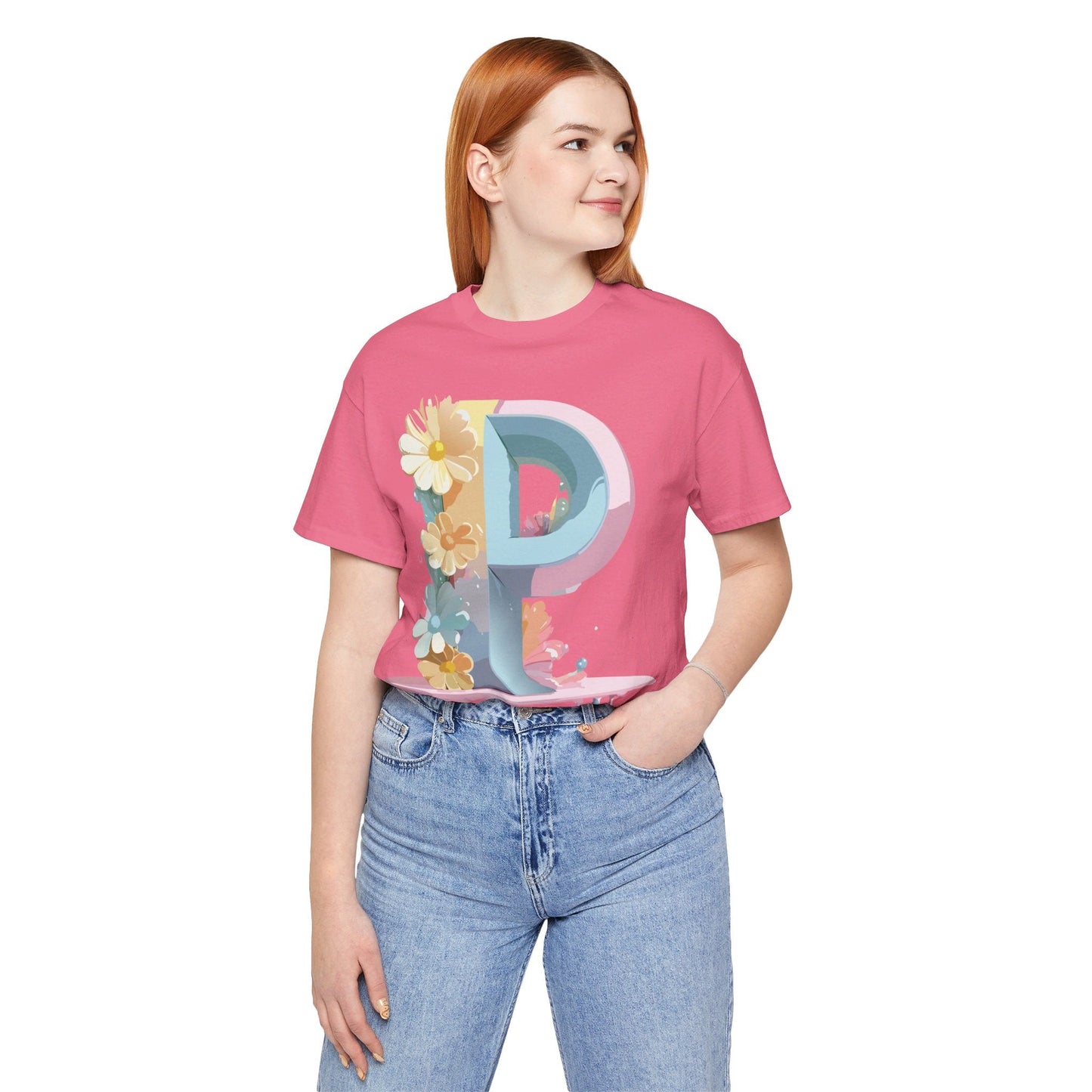 Adelpha Letter P Graphic T Shirt Unisex Vintage Inspired Art Tee for Everyday Style