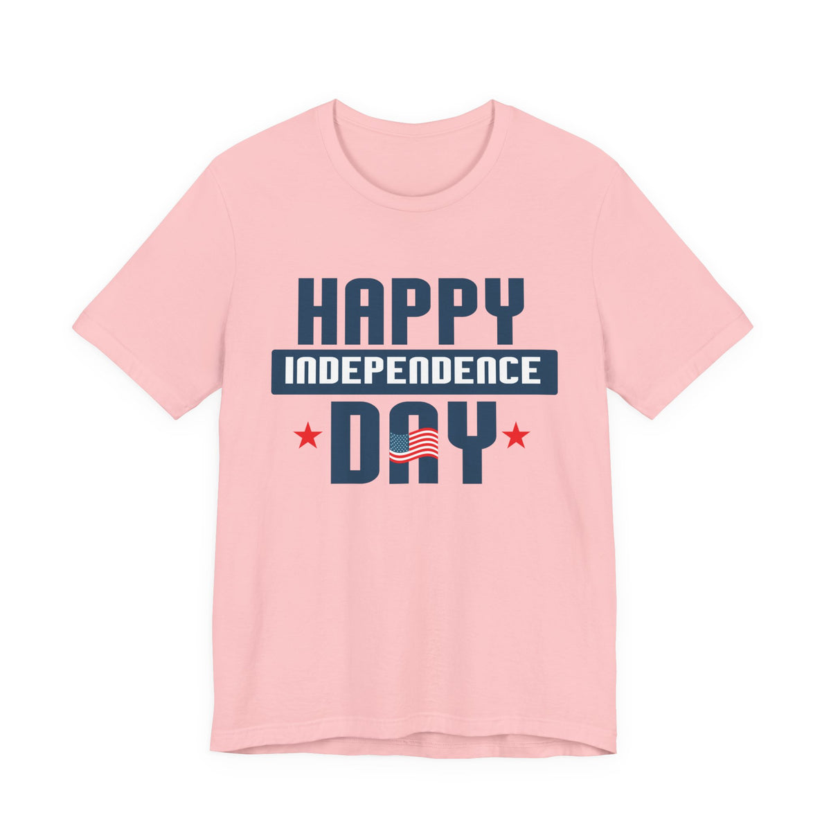 Happy Independence Day T-Shirt Patriotic USA Flag Stars Unisex Cotton Tee 017