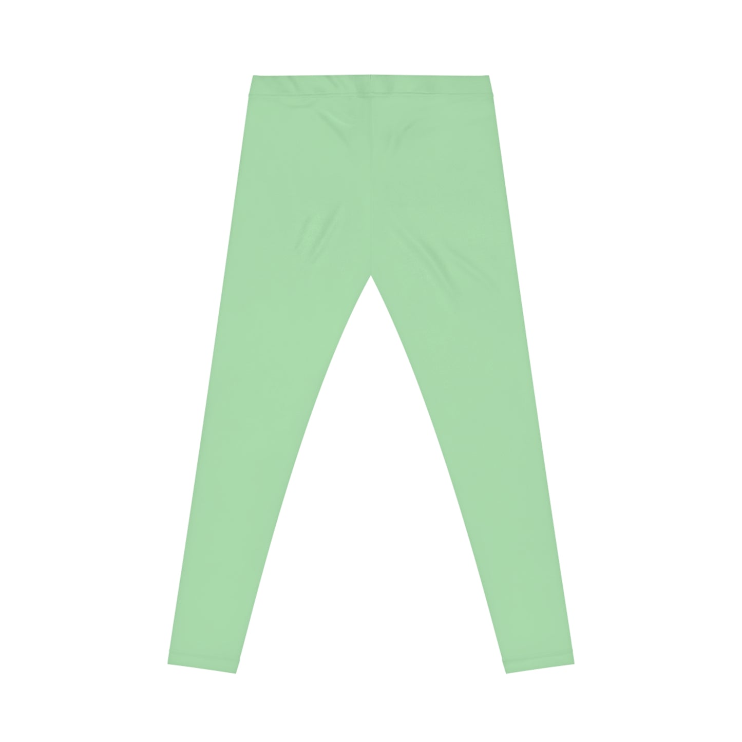 Celadon Green Color Women's Poly-Span Casual Leggings XS-2XL