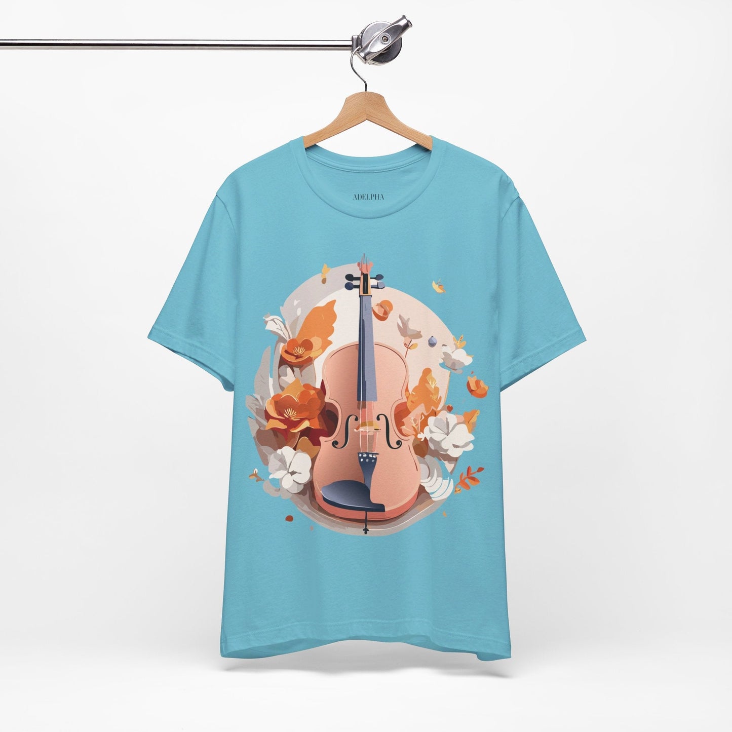 Music Graphic Unisex 100 Cotton Vintage Art with Musical Elements Tee 6