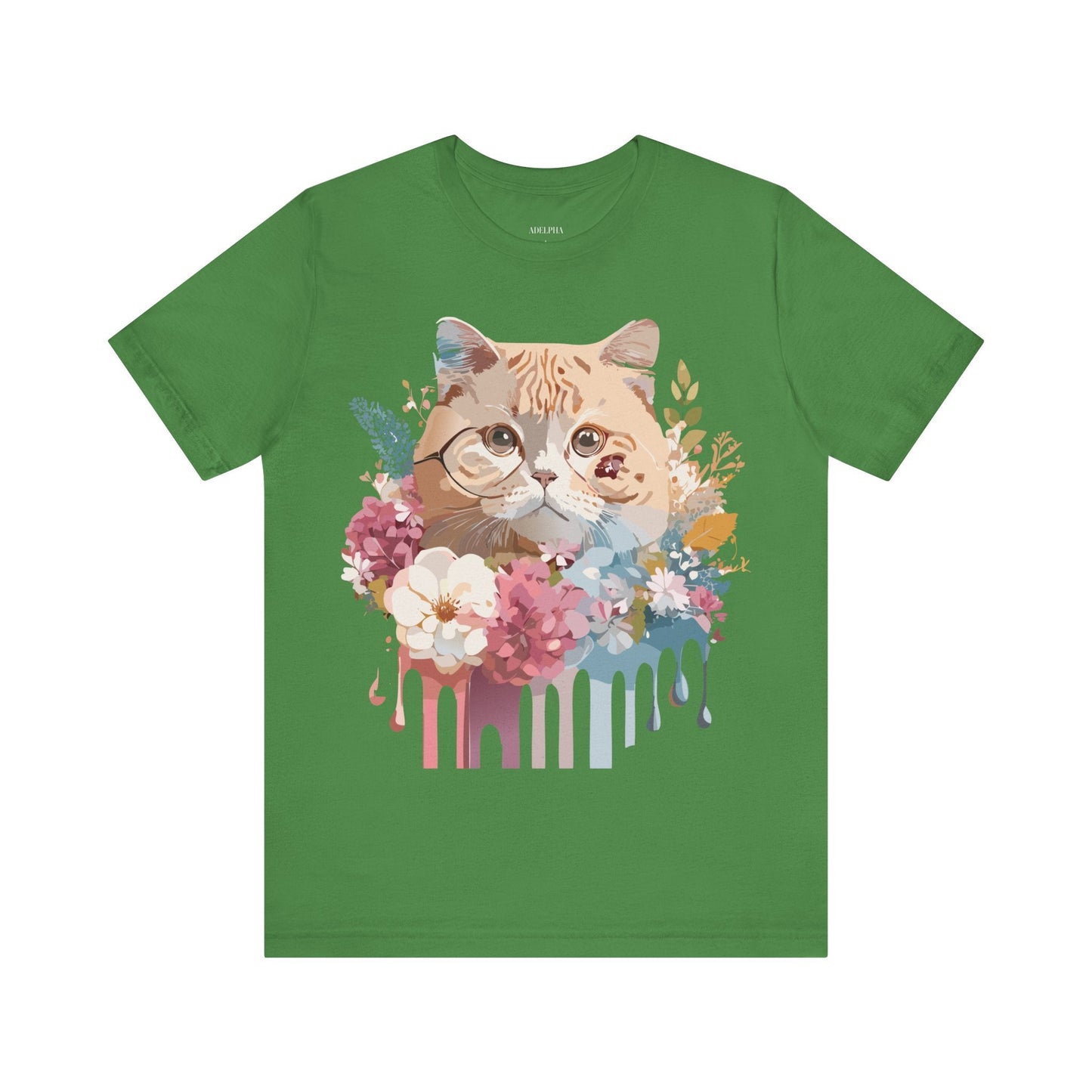 Cat Graphic Tee Unisex Short Sleeve Vintage Inspired Art Design Adelpha