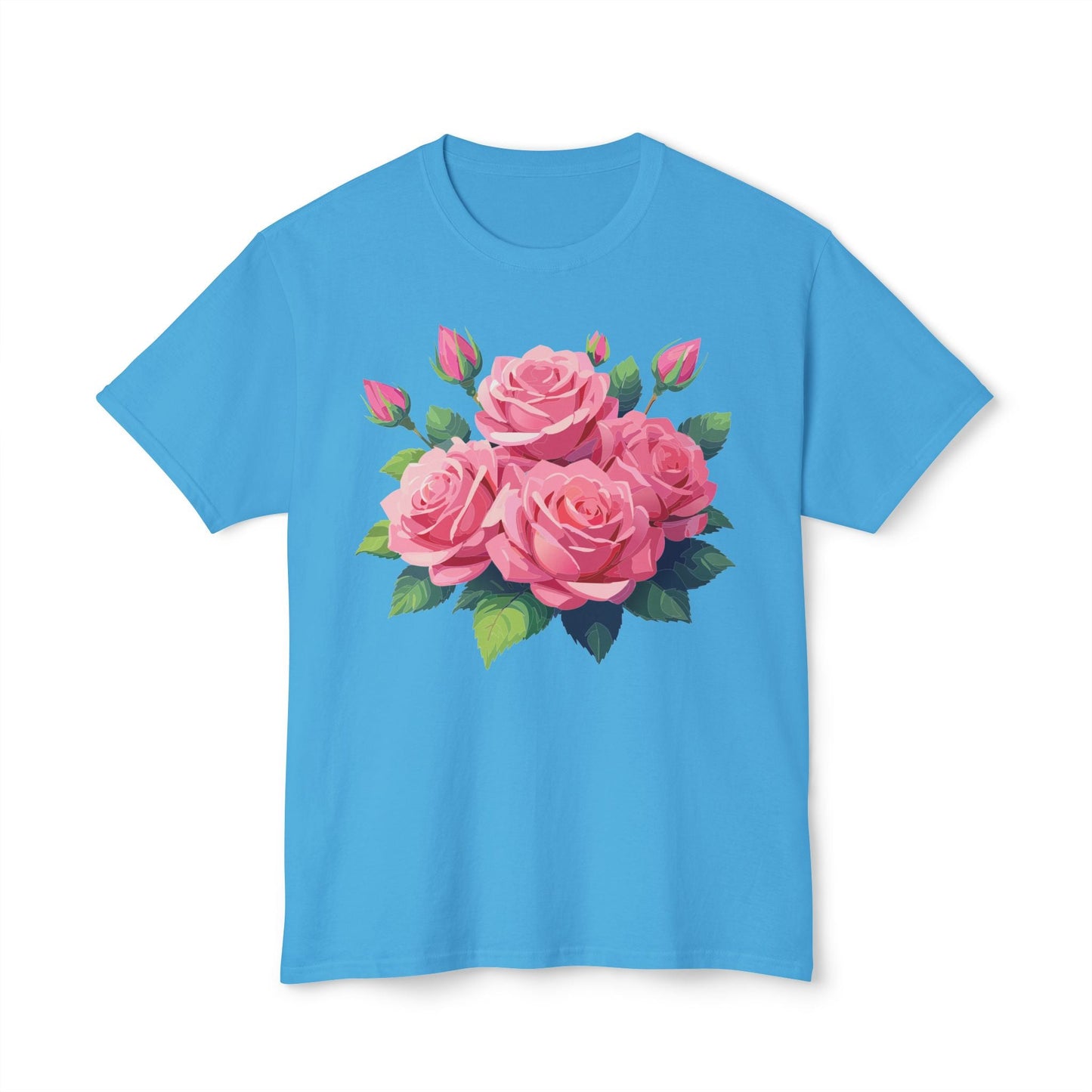 Unisex Floral T Shirt With Vintage Flowers Art Print Cotton Tee USA Made Premium Comfort