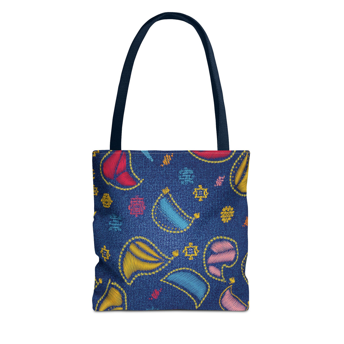 Diwali Graphic Denim Fabric Imitation Print Unisex Canvas Bag Poly Spun 3 Sizes Tote Bag 205-21