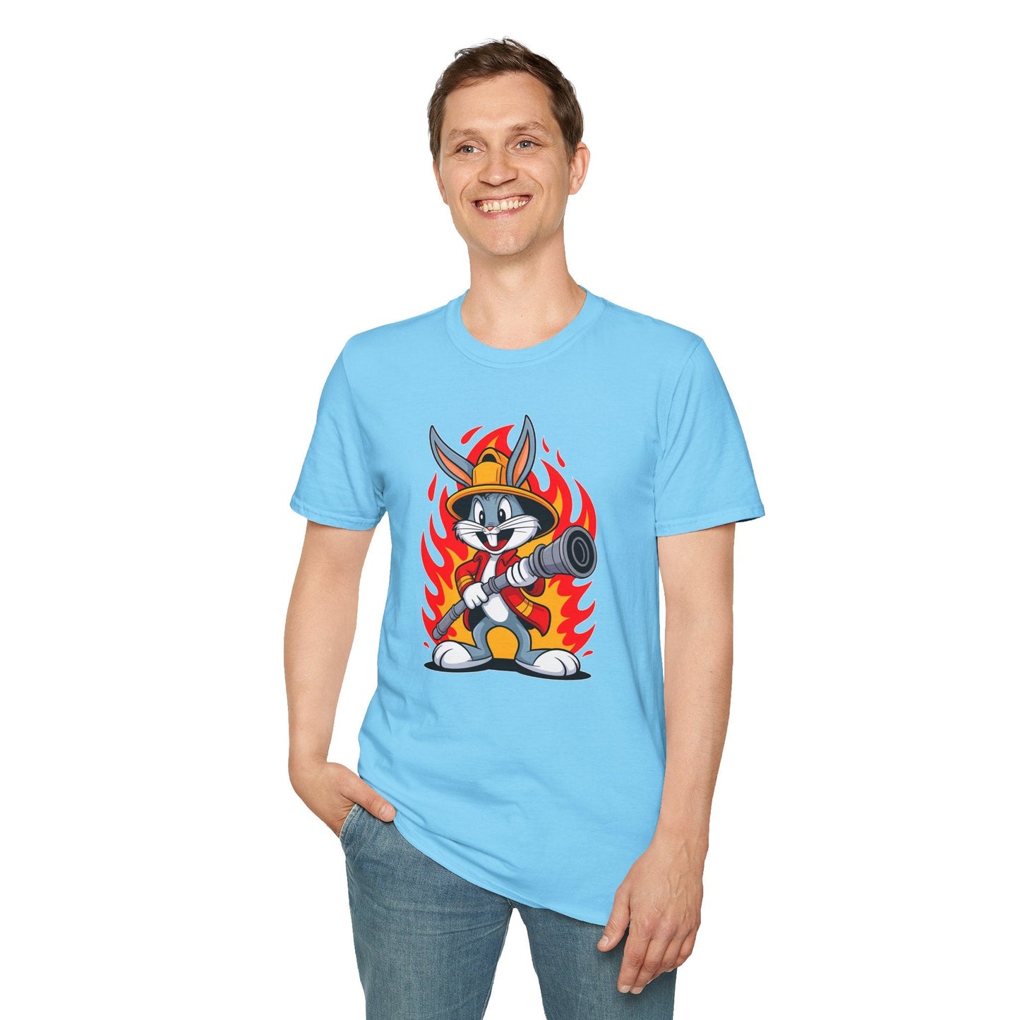 Bugs Bunny T Shirt Unisex Cartoon Graphic Tee 100 Percent Ring Spun Cotton Softstyle