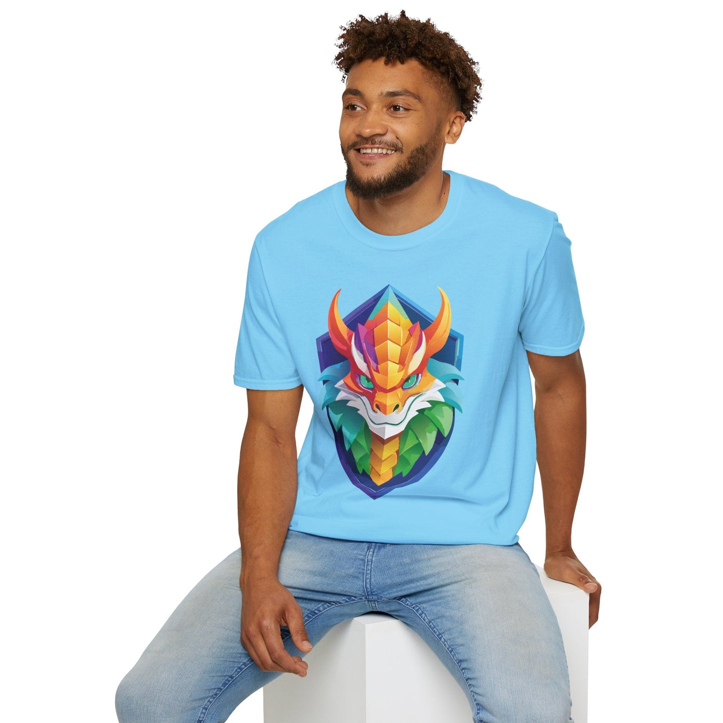 Unisex Dragon T Shirt Softstyle 64000 100 Percent Ring Spun Cotton Comfortable Tee