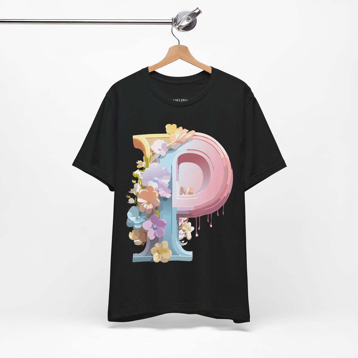 Letter P Graphic Unisex Cotton Bella+Canvas Tee with Art Letter Design