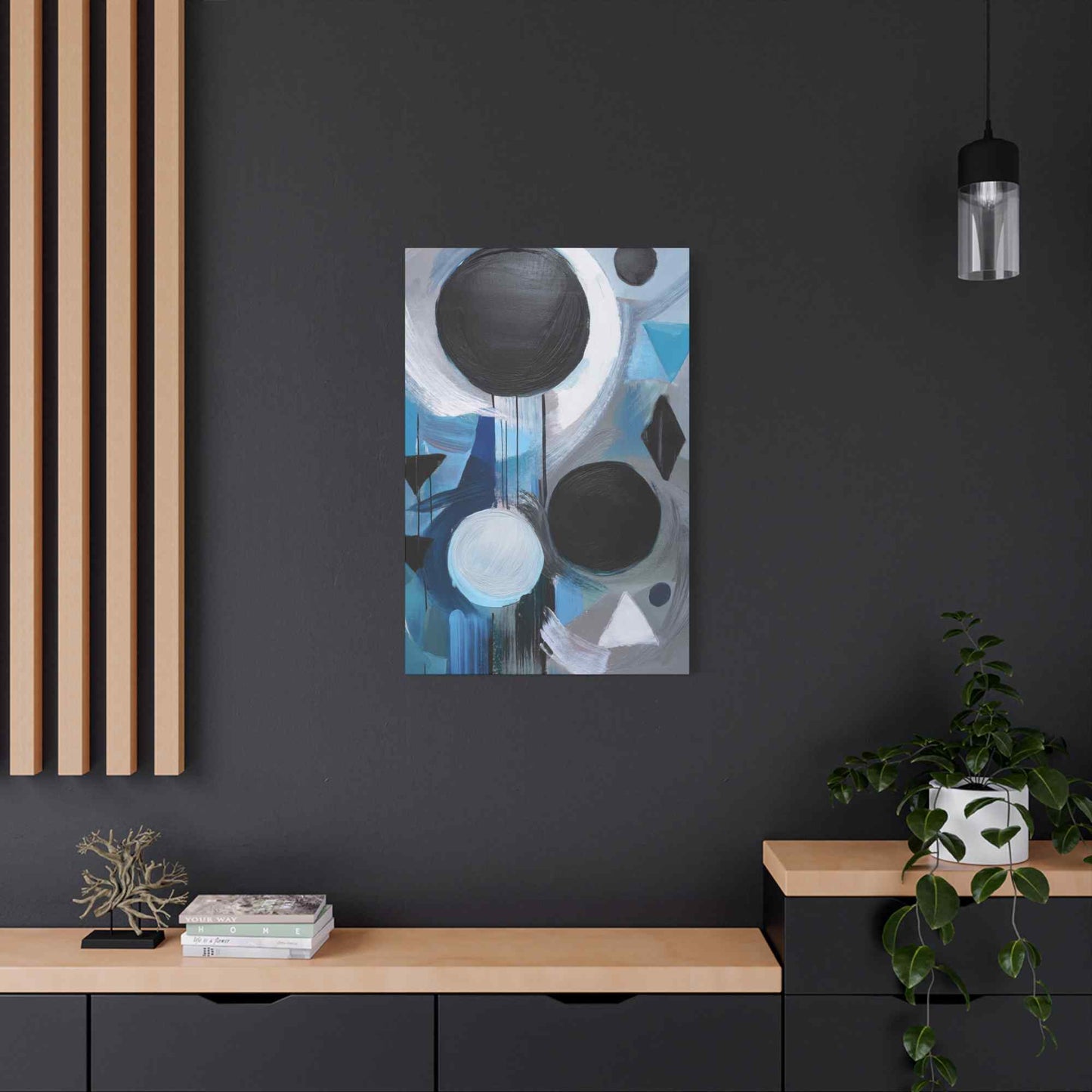 Blue Abstract Painting Print Canvas 20x24,20x30,24x30, 24x32,24x36,30x40, 32x48,36x48,40x60 Pine-Wood Inner Frame ABS-30