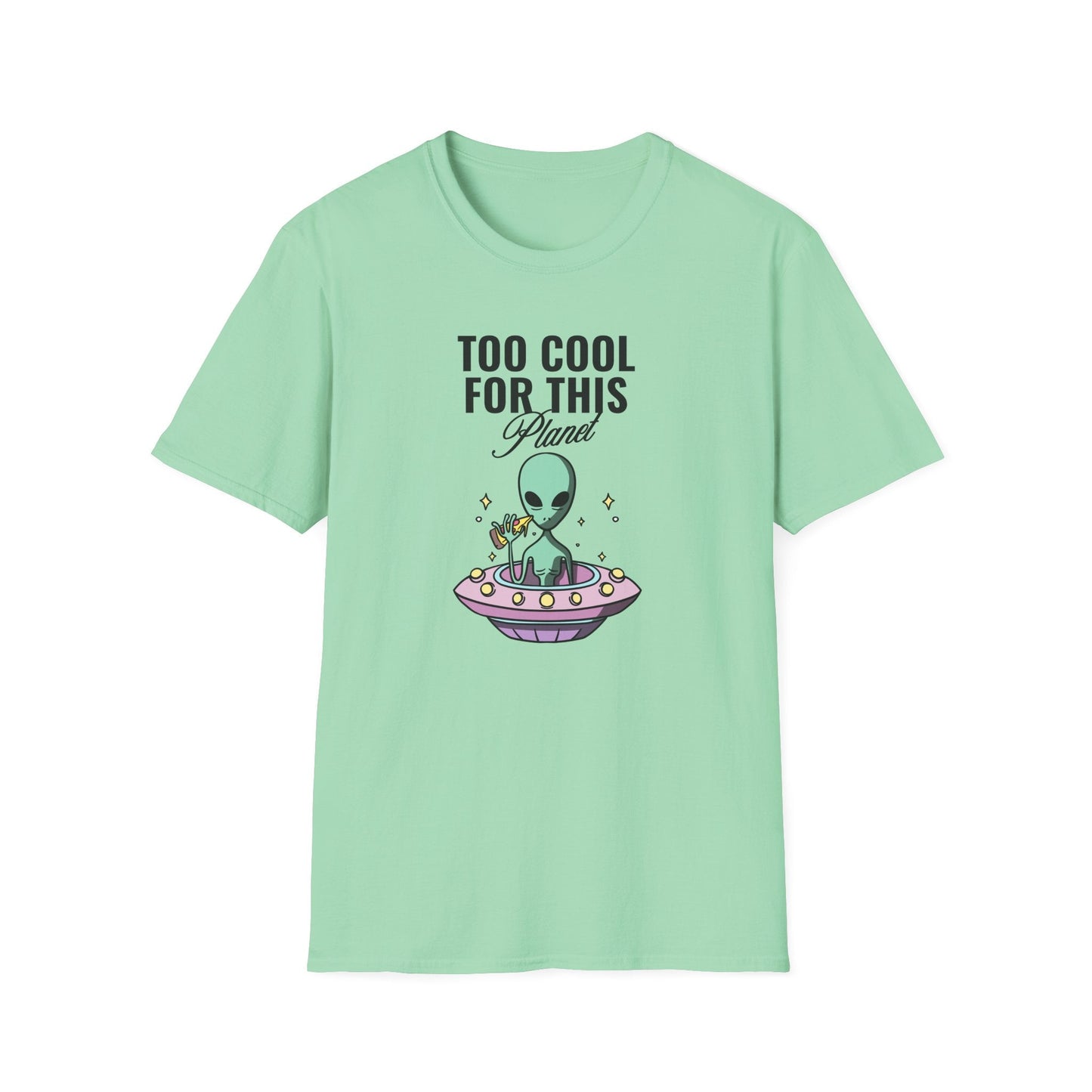 Alien UFO TShirt  Too Cool For This Planet Graphic Tee
