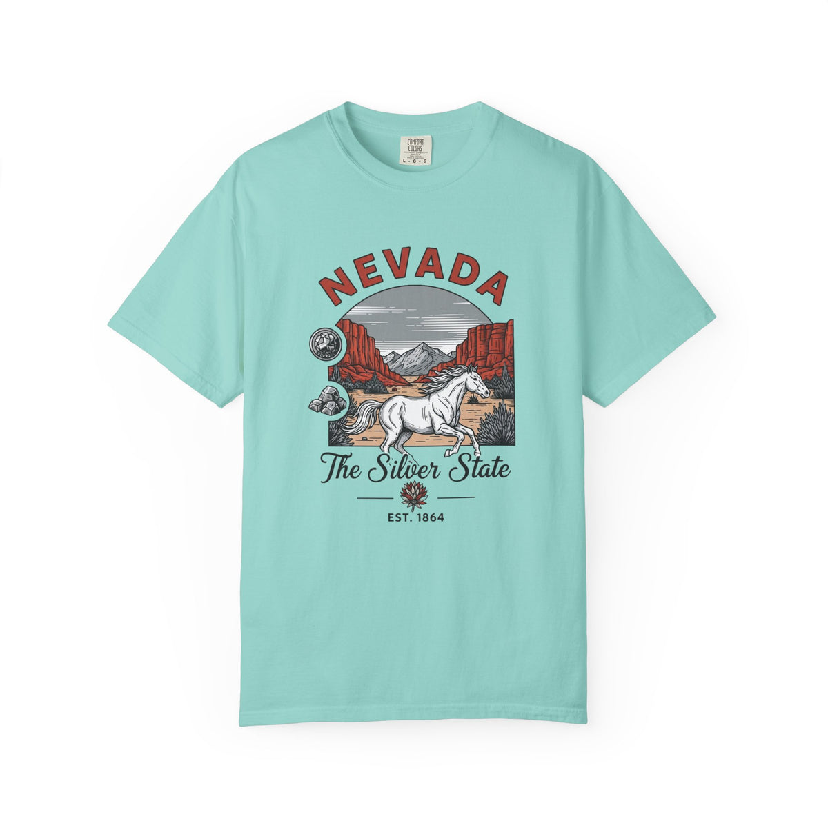 Nevada State Vintage Travel Tourist Graphic Tee Unisex 100 Cotton Comfort Colors T-Shirt