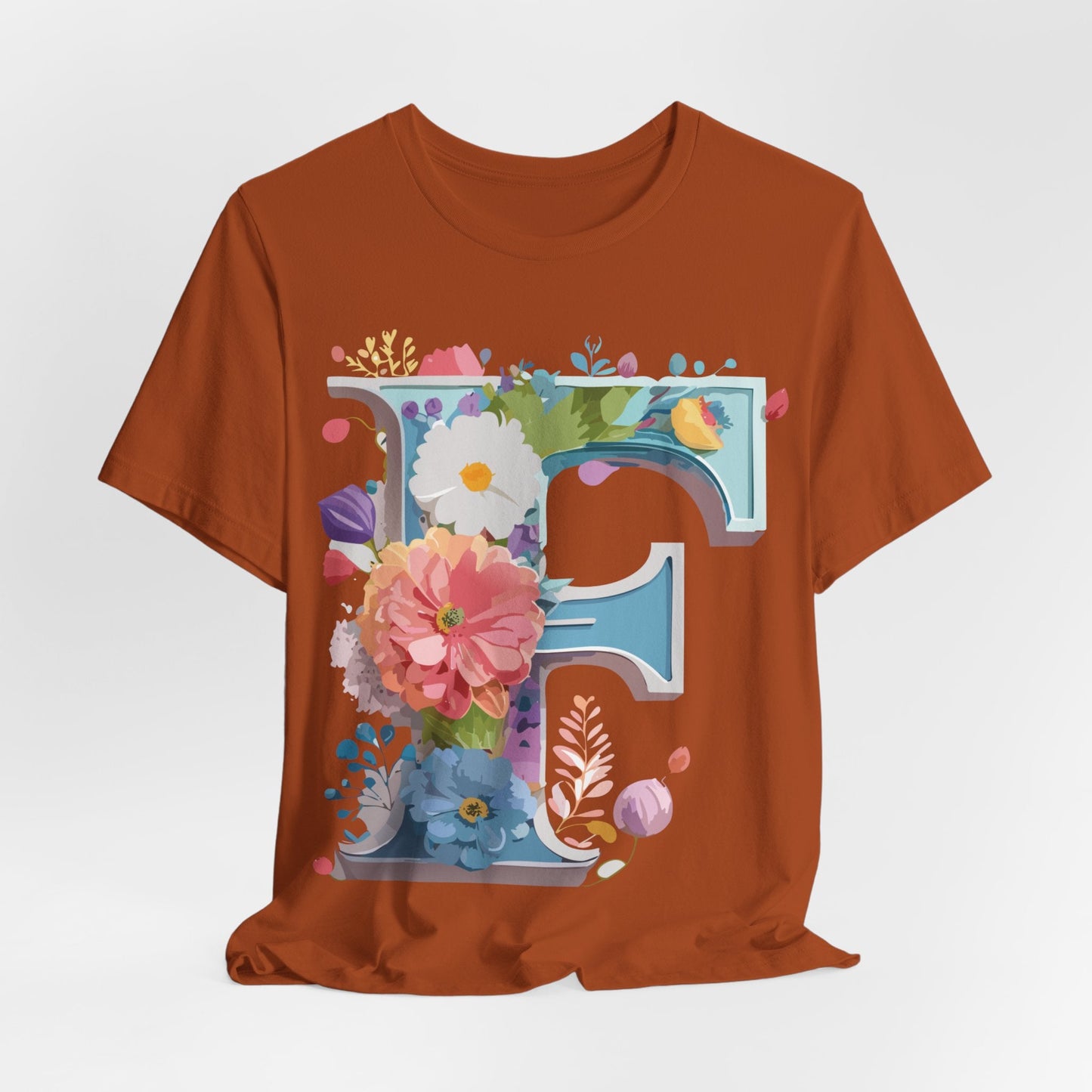 Letter F Shirt Graphic Tee Unisex Adelpha Vintage Inspired Art Design Short Sleeve